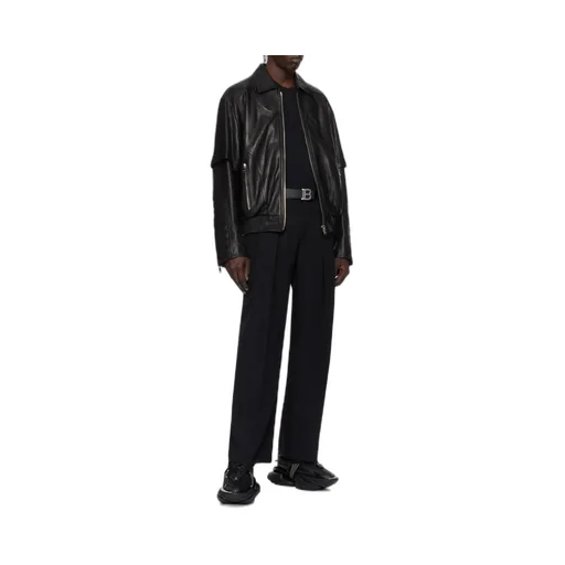 Layered Leather Jacket