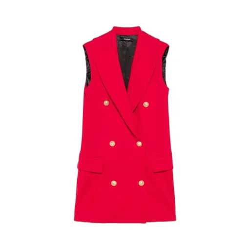 Embossed-Buttons Sleeveless Dress