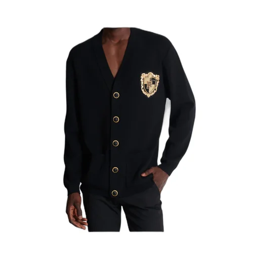 Embroidered Patch Knitted Cardigan