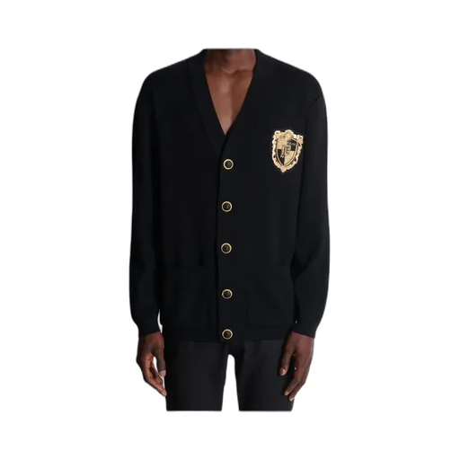 Embroidered Patch Knitted Cardigan