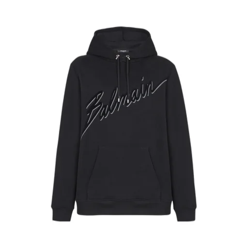 Flocked-Logo Drawstring Hoodie