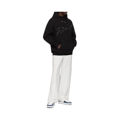 Flocked-Logo Drawstring Hoodie