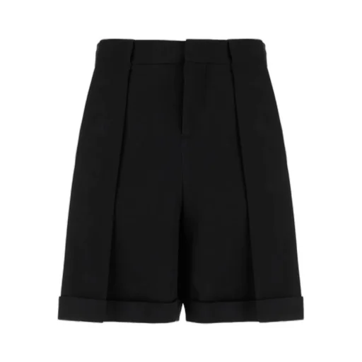 Pleated Gabardine Shorts