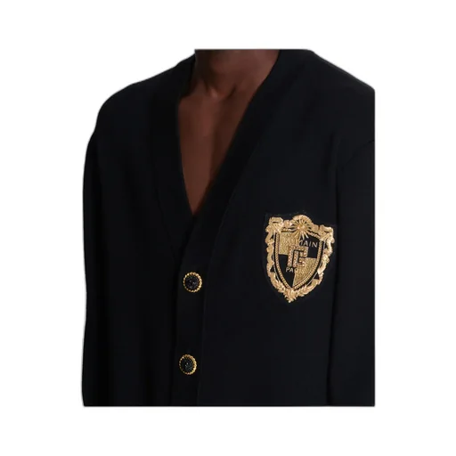 Embroidered Patch Knitted Cardigan