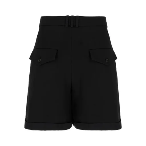 Pleated Gabardine Shorts