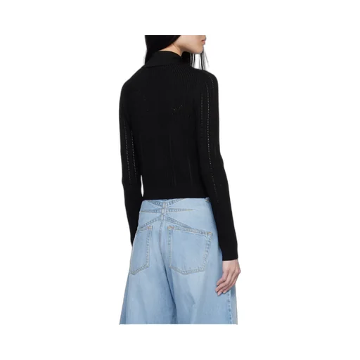 Long Sleeved Cropped Knitted Cardigan