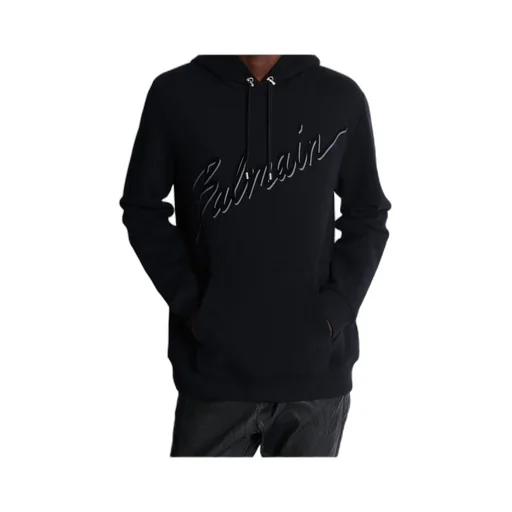 Flocked-Logo Drawstring Hoodie