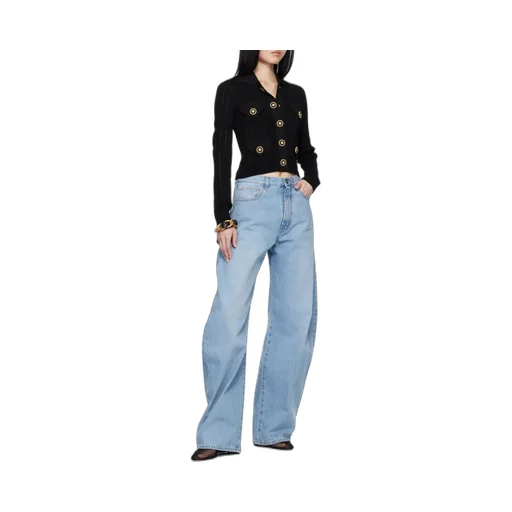 Long Sleeved Cropped Knitted Cardigan