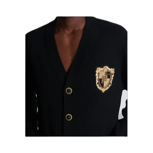 Embroidered Patch Knitted Cardigan