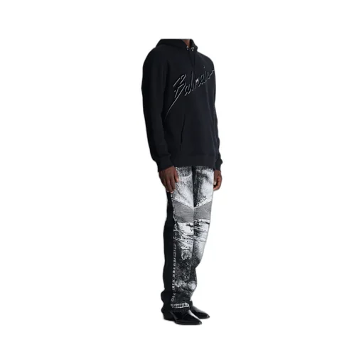 Flocked-Logo Drawstring Hoodie