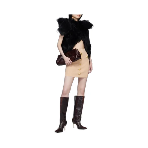 Button Detailed High-Rise Mini Skirt
