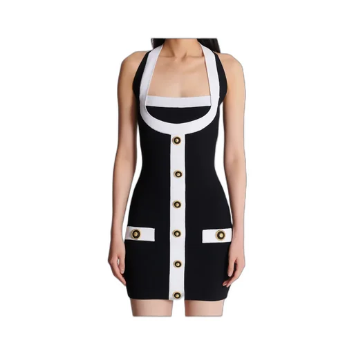 Halterneck Knitted Mini Dress