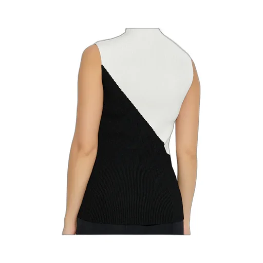 Logo Intarsia Turtleneck Ribbed Top