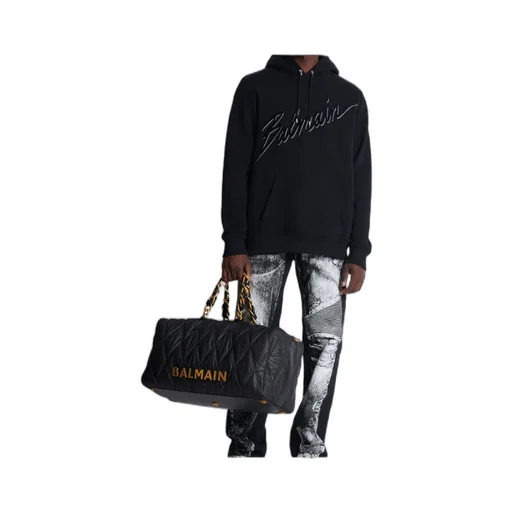 Flocked-Logo Drawstring Hoodie