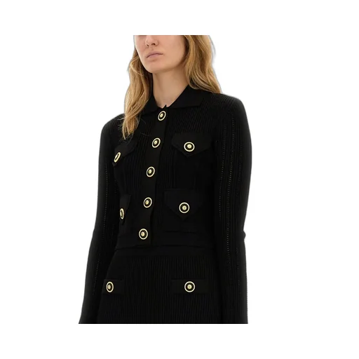 Long Sleeved Cropped Knitted Cardigan
