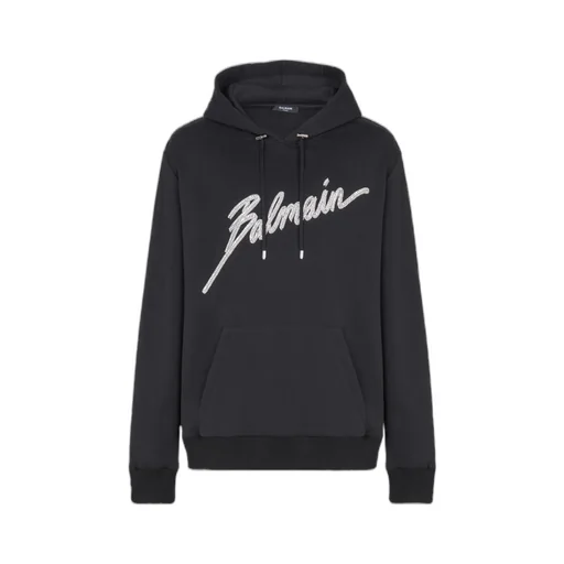 Letter Embellished Drawstring Hoodie