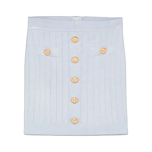Button Detailed High-Rise Mini Skirt