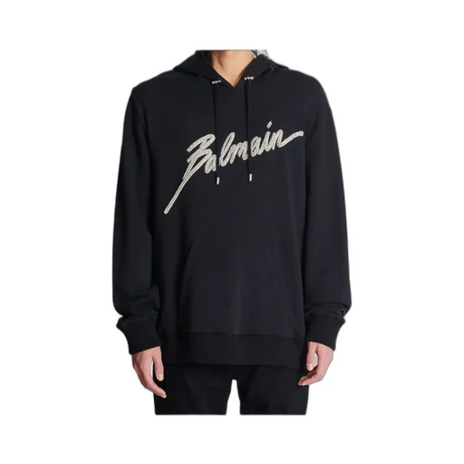 Letter Embellished Drawstring Hoodie