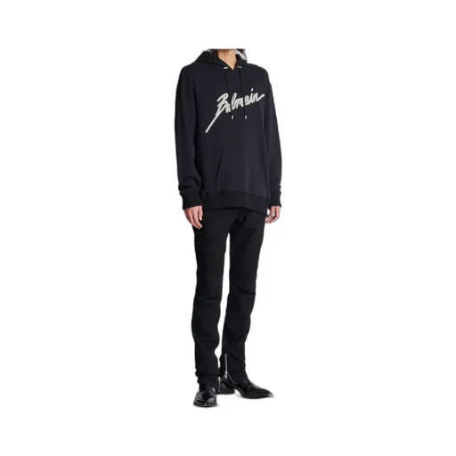 Letter Embellished Drawstring Hoodie