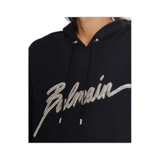 Letter Embellished Drawstring Hoodie
