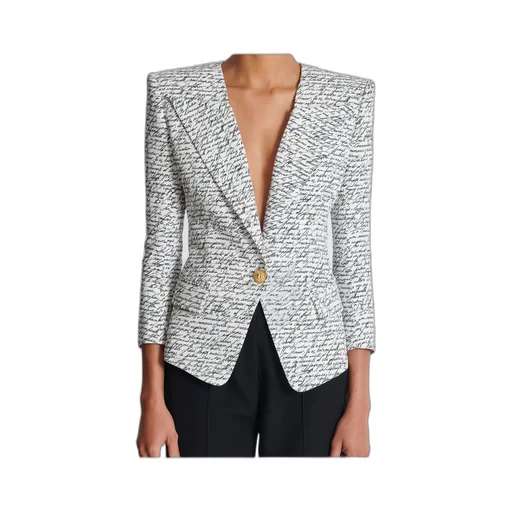 Love Letter Printed 1-Button Jacket