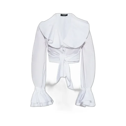 Ruffle Detailed Cropped Shirt