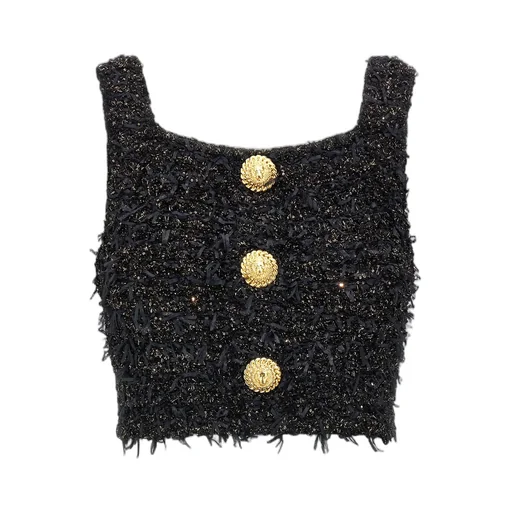 Cropped Tweed Top