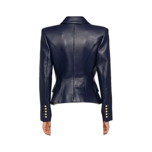 Leather 6-Button Blazer