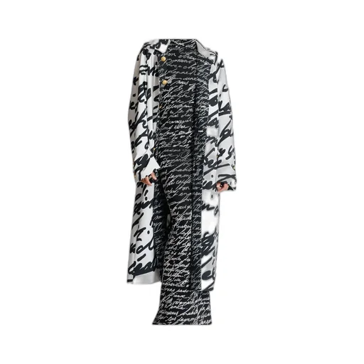 Love Letter Printed Long Reversible Coat