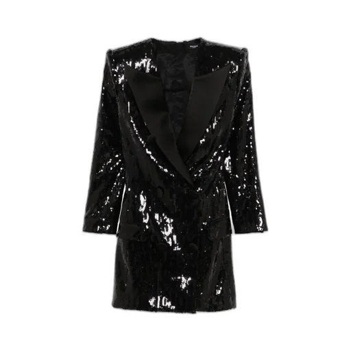 V-Neck Sequinned Mini Dress