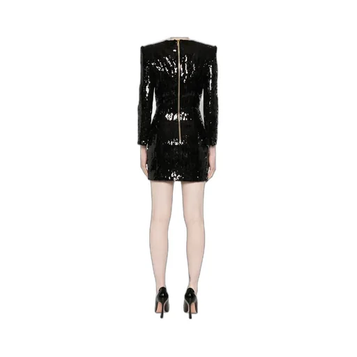 V-Neck Sequinned Mini Dress