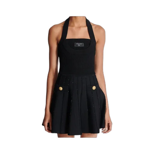 Ribbed Knit Halterneck Top