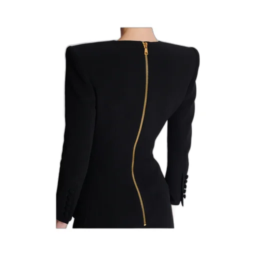 Two-Tone Crepe Short Dress
