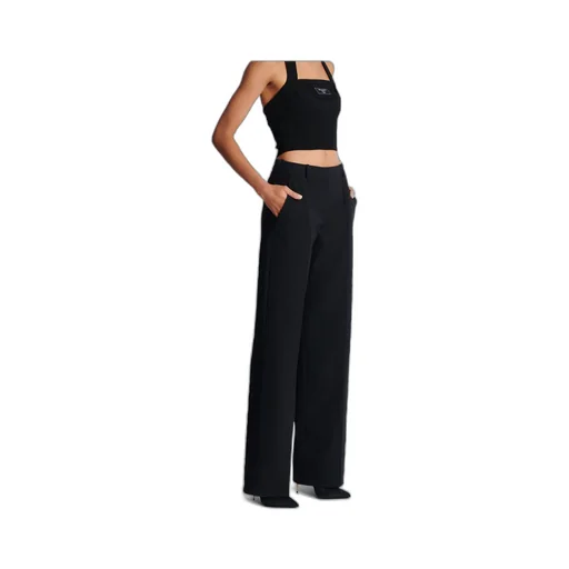 Creased Straight-Leg Trousers