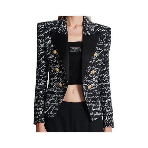 Monogram Button Detailed Blazer
