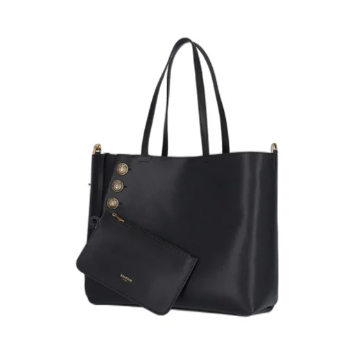 Button Detailed Tote Bag
