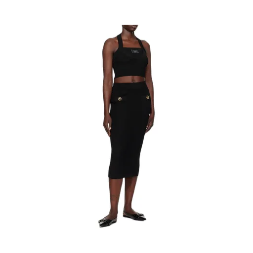 Ribbed Knit Halterneck Top