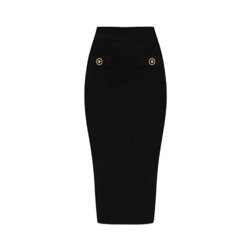 Button Detailed Pencil Skirt