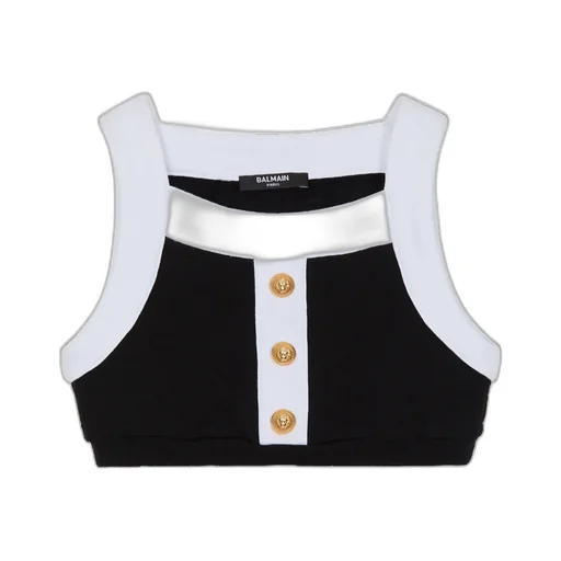 Two-Toned Cropped Knitted Top
