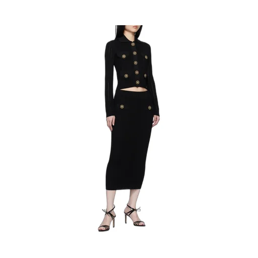 Button Detailed Pencil Skirt