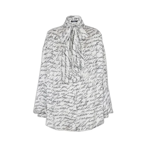 Logo Detailed Tie-Neck Blouse