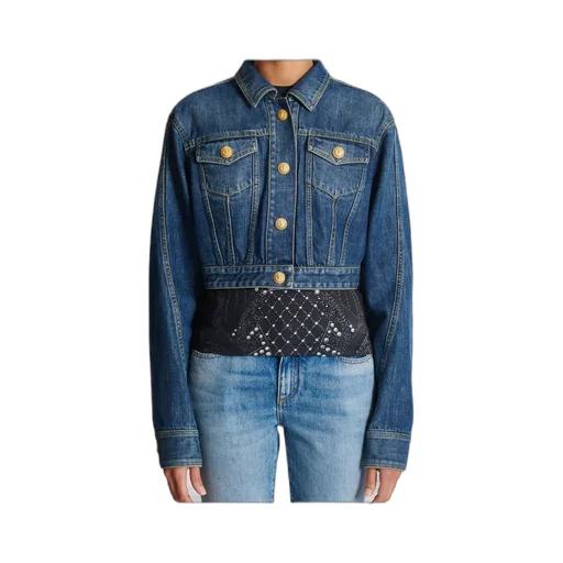 Cropped Faded Denim Jacket