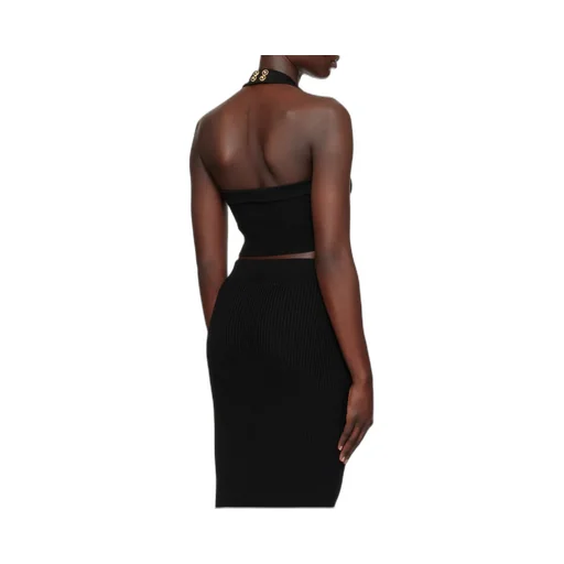 Ribbed Knit Halterneck Top