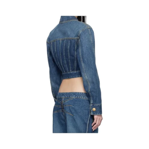 Cropped Faded Denim Jacket