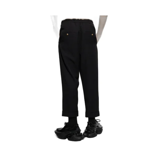 Straight-Leg Cropped Trousers