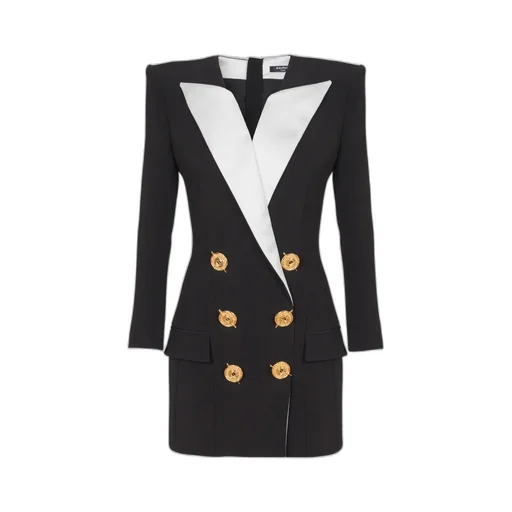 Two-Tone Crepe Short Dress