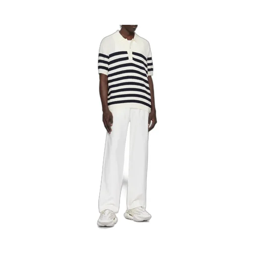 Striped Knit Polo Shirt