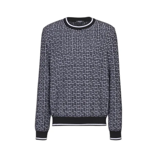 Monogrammed Jacquard Knit Sweater