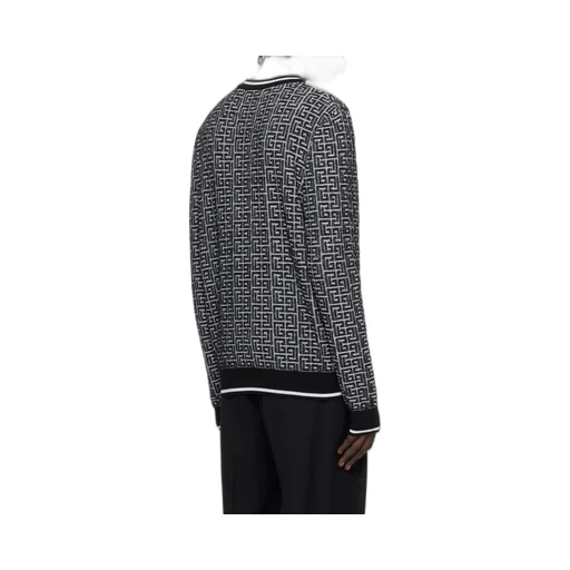 Monogrammed Jacquard Knit Sweater