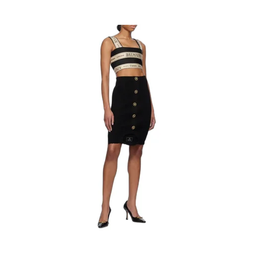Logo Ribbon Jacquard Crop Top